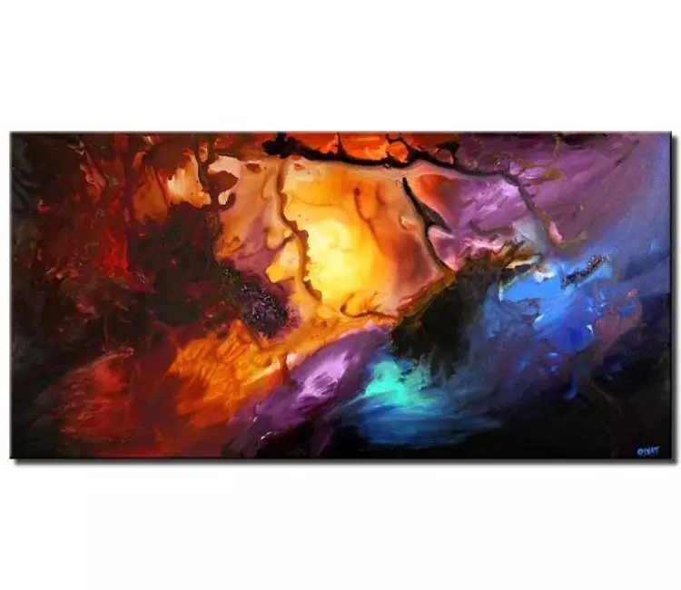 fluid painting - beautiful abstract art on canvas modern colorful best living room wall art