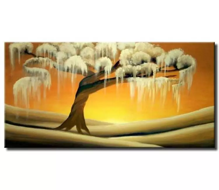 forest painting - white willow tree