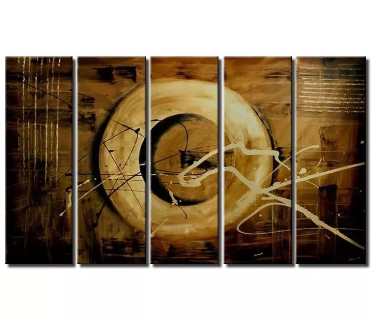 cosmos painting - large canvas art big modern brown geometric abstract painting earth tone colors