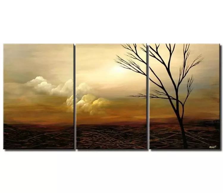 landscape paintings - big modern landscape painting on canvas large tree sunrise painting neutral calming wall art