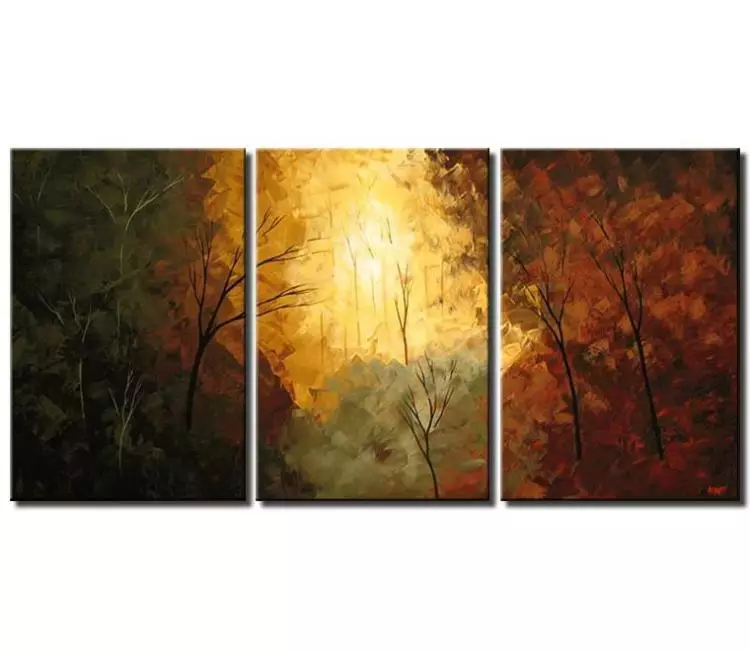 forest painting - big original textured landscape painting on canvas large modern forest trees painting earth tone colors