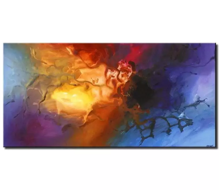 fluid painting - colorful wall art for living room modern canvas art contemporary abstract painting