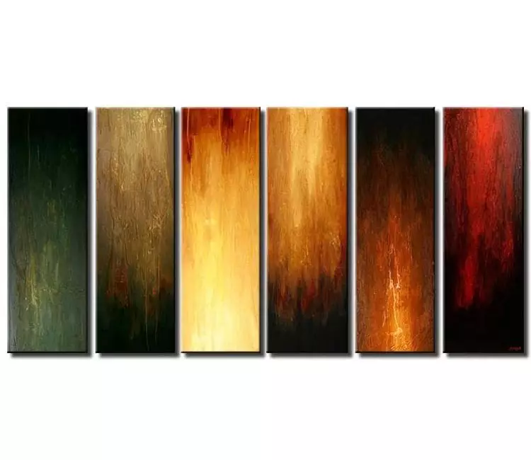 abstract painting - big abstract painting for hallway multi panel large canvas art modern living room wall art in earth tone colors