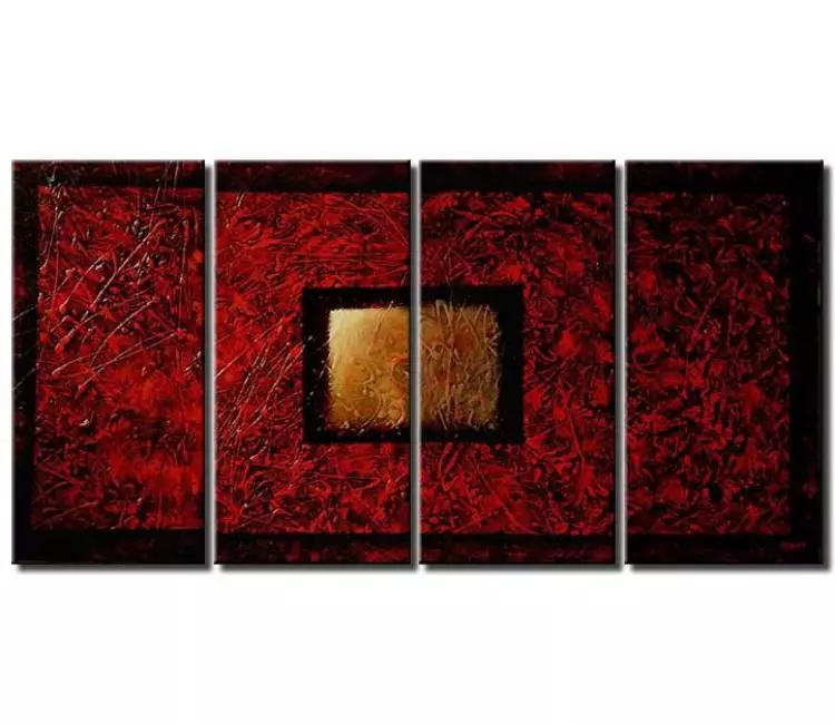 geometric painting - large red abstract painting on canvas modern big beautiful art for living room