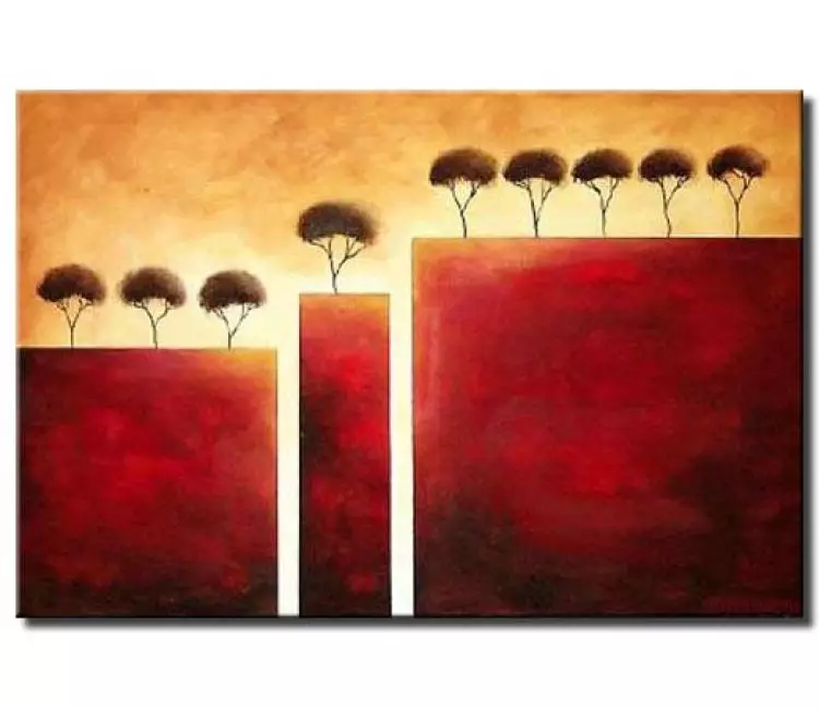 landscape paintings - red abstract painting