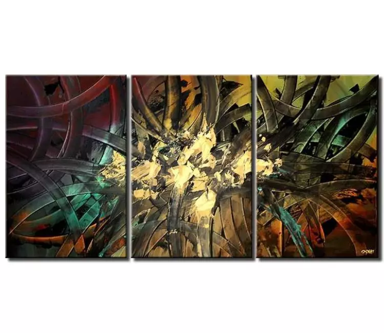 arcs painting - big contemporary earth tone colors abstract painting on canvas original modern beautiful abstract art