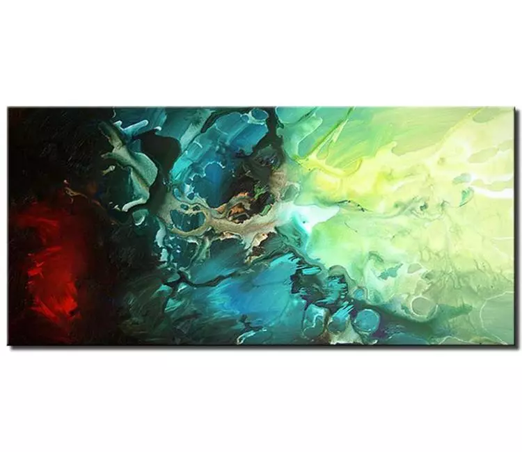 abstract painting - contemporary turquoise abstract painting on canvas original modern wall art