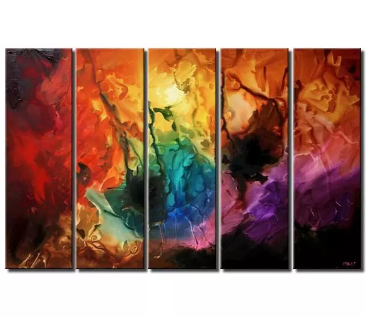 abstract painting - big colorful abstract painting on canvas modern living room large wall art