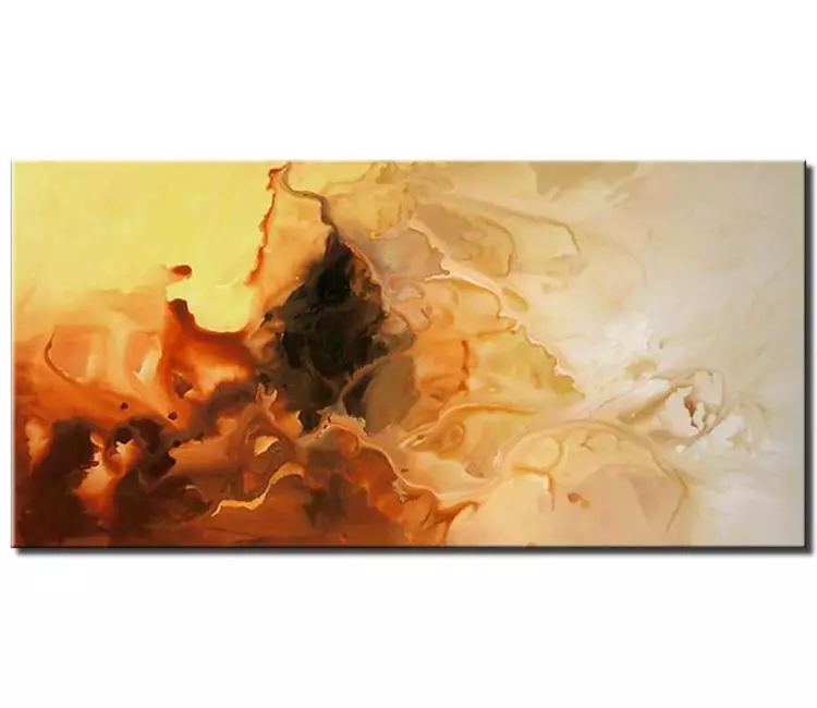fluid painting - beautiful abstract art on canvas contemporary yellow white living room wall art