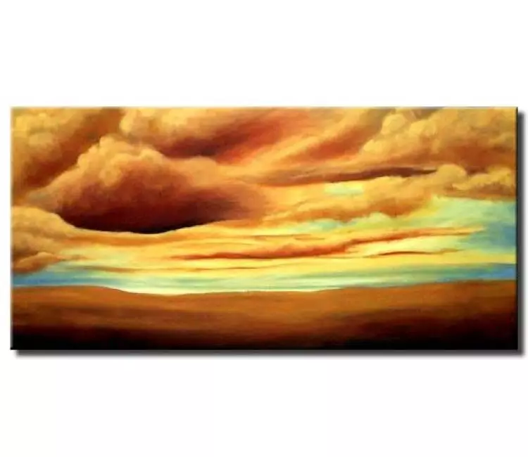 landscape paintings - cloudy sky large landscape