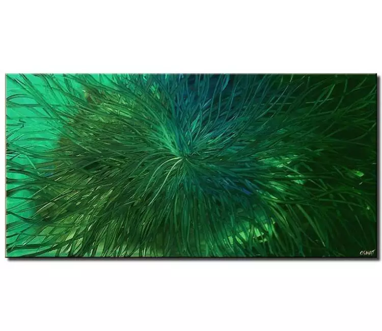 abstract painting - modern green abstract painting on canvas original contemporary art