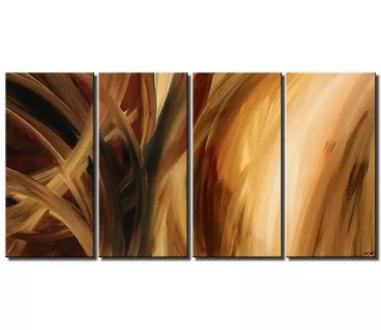 abstract painting - big neutral wall art on canvas modern abstract painting for living room beige brown