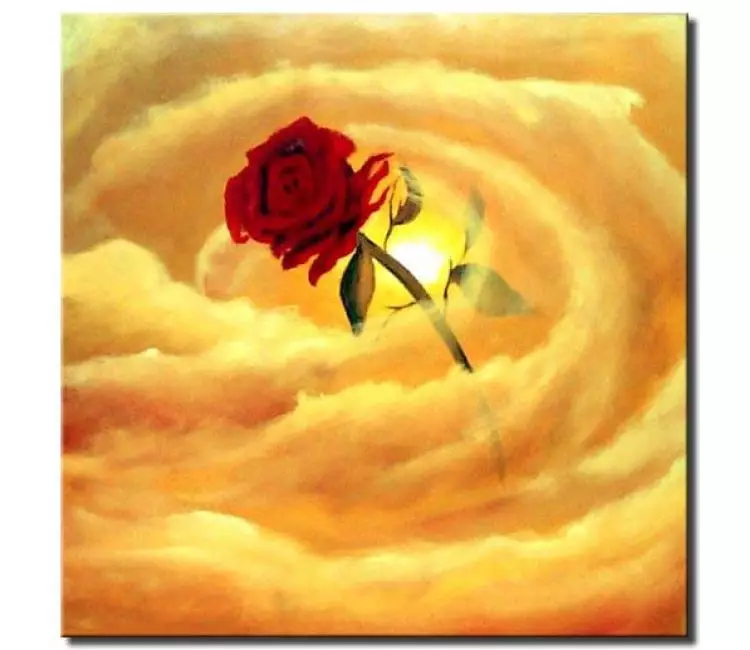 floral painting - red rose painting
