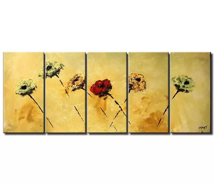 landscape paintings - big abstract flowers painting on canvas neutral colors large  modern wall art