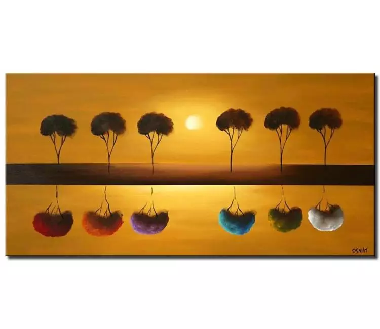landscape paintings - abstract landscape painting on canvas modern abstract trees wall art