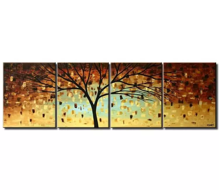 landscape paintings - big abstract tree painting on canvas large earth tone colors modern wall art for living room