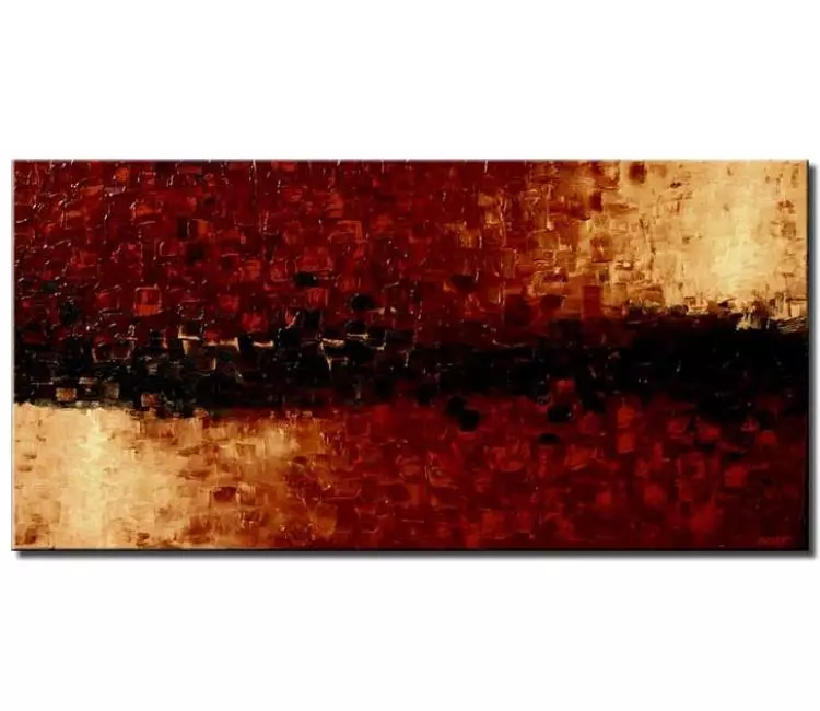 abstract painting - red beige abstract painting on canvas textured modern wall art for living room dining room bedroom art