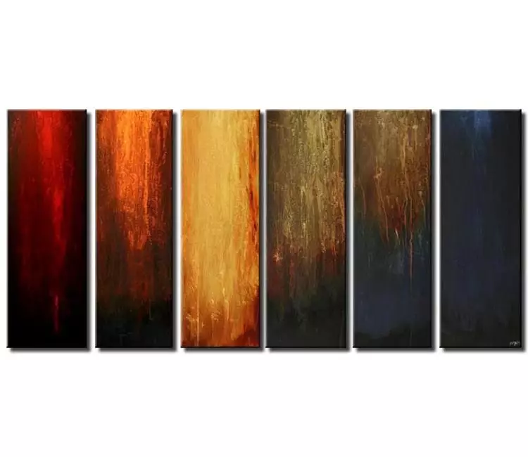 abstract painting - big earth tone colors abstract art on canvas modern large wall art for living room