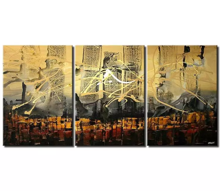 cityscape painting - big neutral abstract painting on canvas large modern wall art