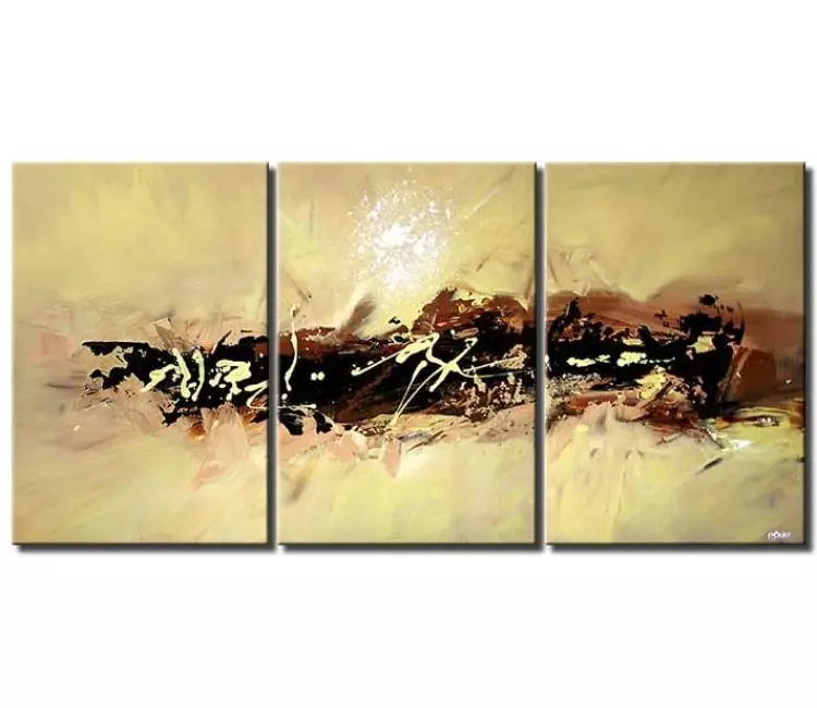 abstract painting - big yellow abstract painting on large canvas art original neutral modern living room bedroom wall art