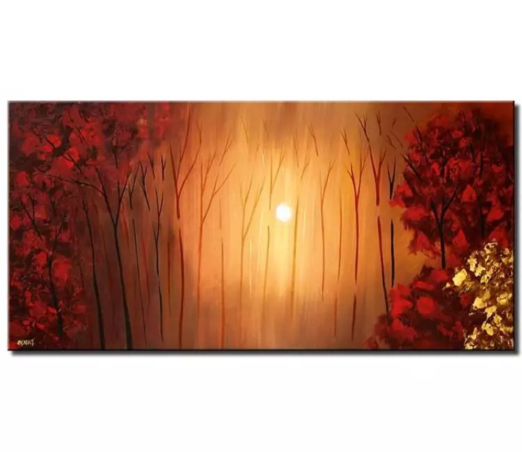 forest painting - abstract landscape forest painting on canvas modern wall art