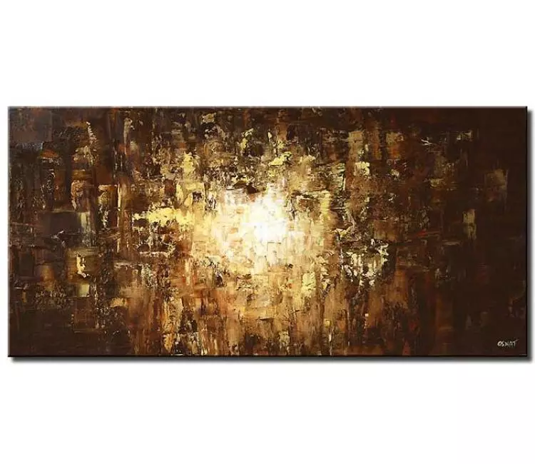 abstract painting - brown abstract painting modern palette knife wall art on canvas