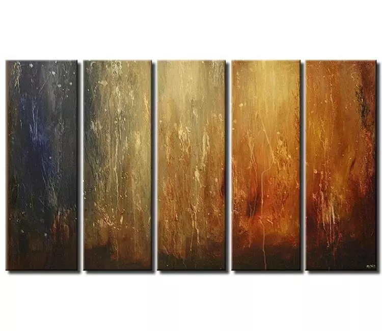 abstract painting - earth tone colors abstract painting on large canvas modern  original blue rust wall art