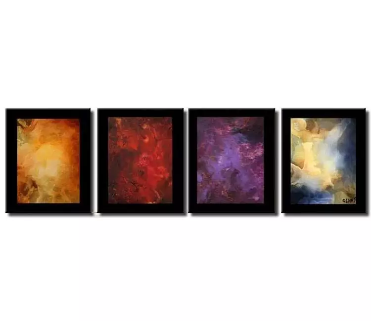 abstract painting - multi panel abstract paintings on canvas modern colorful wall art for living room