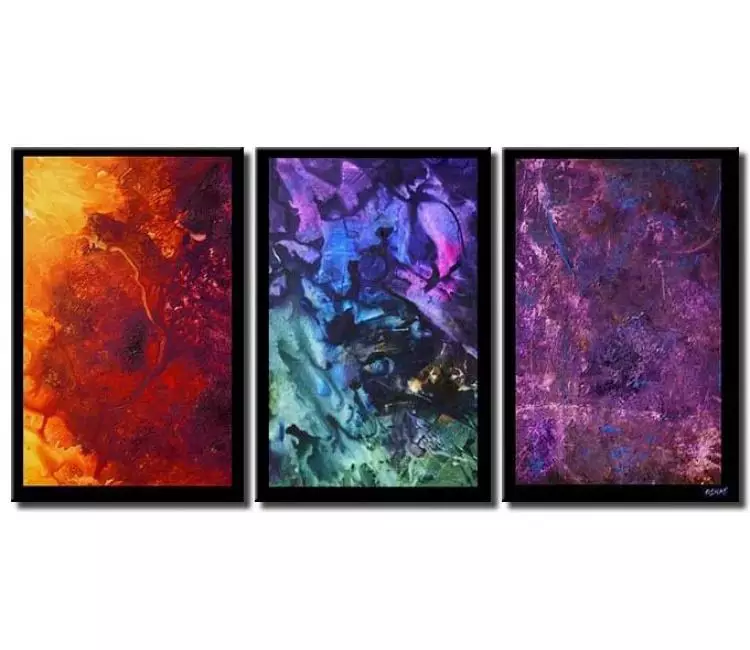 abstract painting - original colorful abstract painting on large canvas purple modern big wall art for living room