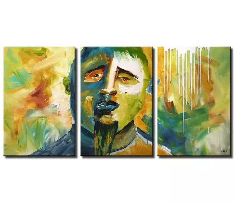 figure painting - big colorful abstract portrait painting on large canvas art big modern wall art