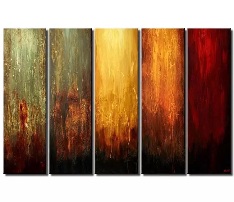 abstract painting - earth tone colors abstract wall art on canvas big multi panel modern living room art