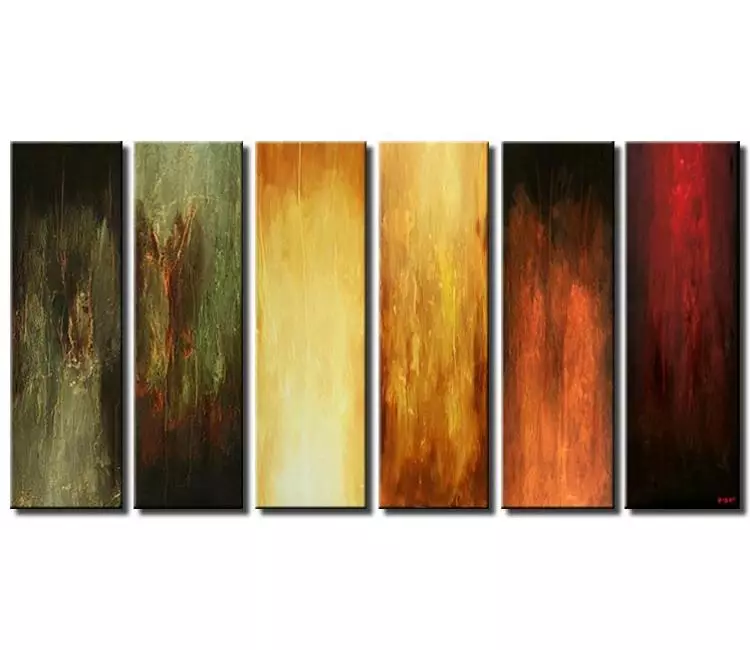 abstract painting - earth tones abstract wall art on canvas big multi panel modern living room wall art