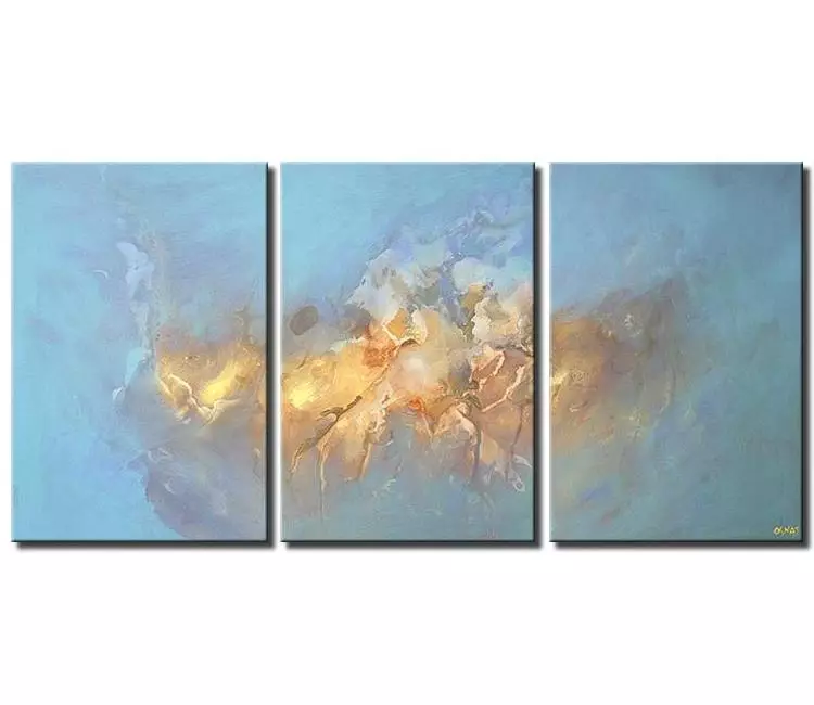 abstract painting - soft colors minimalist abstract painting on canvas original light blue pastel colors large modern art