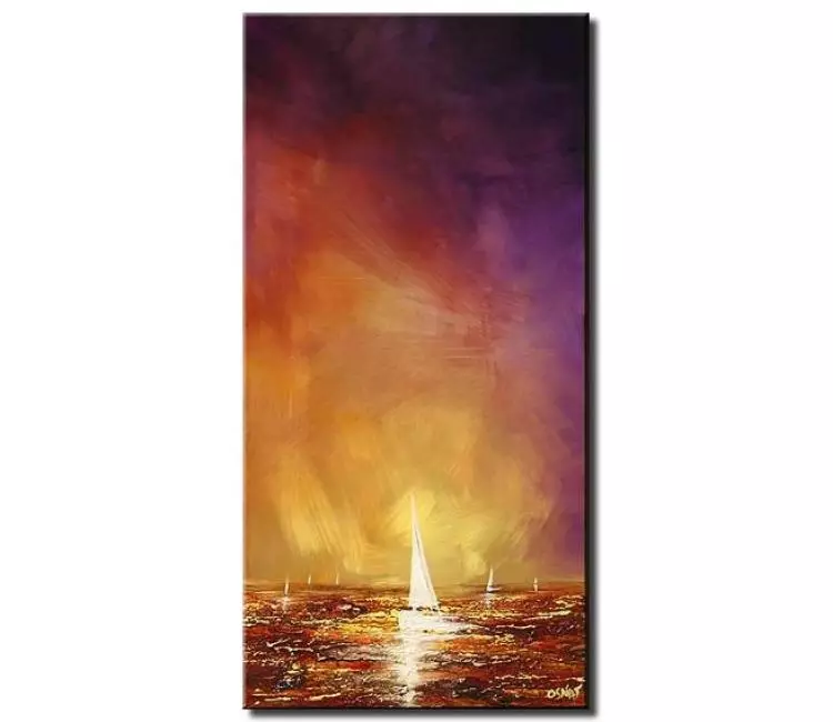 sailboats painting - sailboats painting on canvas textured original abstract seascape ocean painting textured modern art