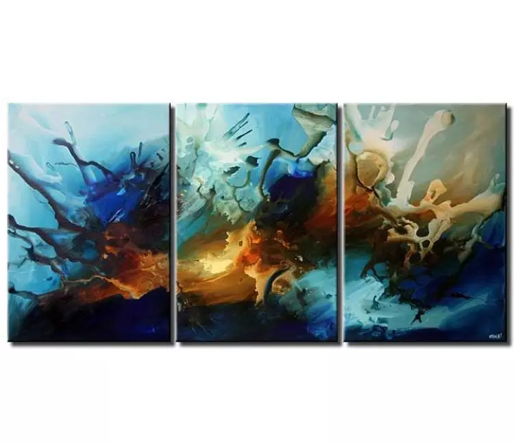 abstract painting - beautiful big blue abstract wall art painting on canvas for living room original extra large contemporary art
