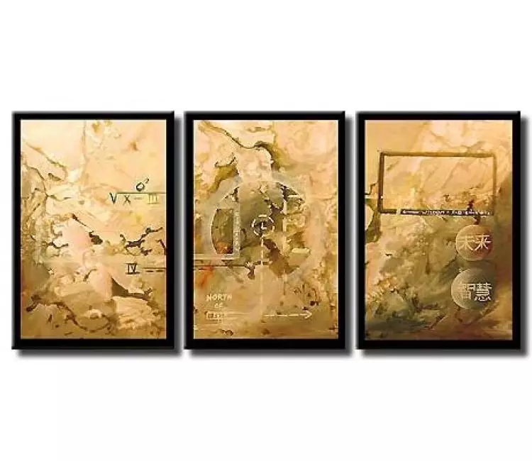 abstract painting - large multi panel abstract painting large canvas neutral wall art modern living room office art