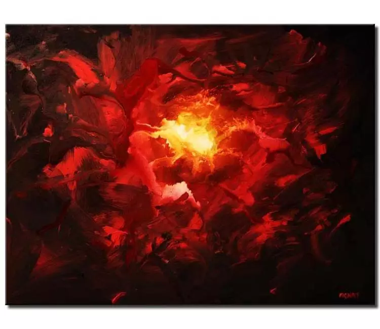 abstract painting - original red black abstract painting on canvas minimalist modern art for living room