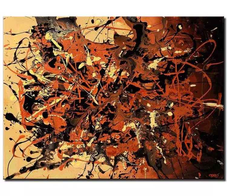 abstract painting - rust abstract painting on canvas heavy textured modern art in earth tones colors original acrylic painting
