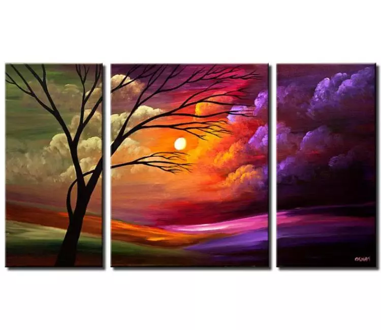 landscape paintings - big colorful abstract landscape painting on canvas original contemporary nature art heaven painting