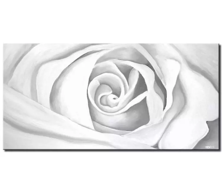 floral painting - abstract white rose painting on canvas original big white flower painting modern calming art for living room bedroom