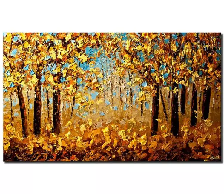 forest painting - Autumn trees painting on canvas original textured abstract  forest trees painting oil acrylic modern woods nature art in fall