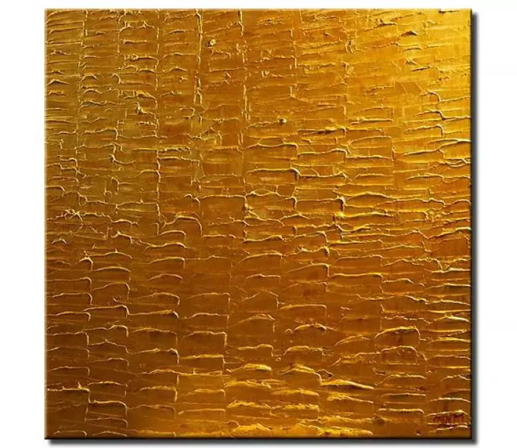 abstract painting - gold abstract painting on canvas textured minimalist gold wall art decor modern palette knife