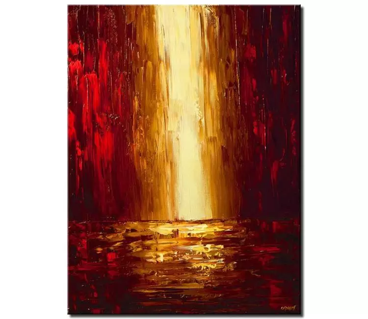 cityscape painting - red cityscape painting on canvas original textured abstract city art modern palette knife painting minimalist art