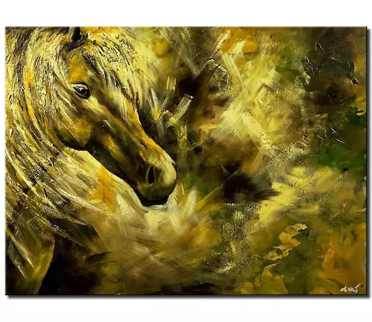 animals painting - minimalist horse painting on canvas modern original abstract horse art