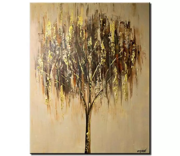 forest painting - willow tree painting on canvas neutral wall art original textured minimalist abstract tree painting modern art