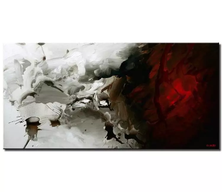 print on canvas - canvas print of red and white abstract modern wall painting