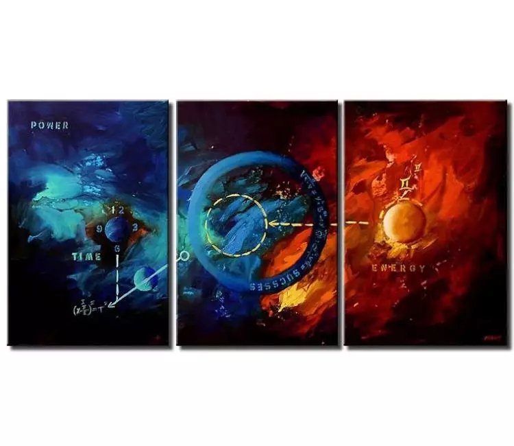 print on canvas - canvas print of modern triptych canvas in blue and red
