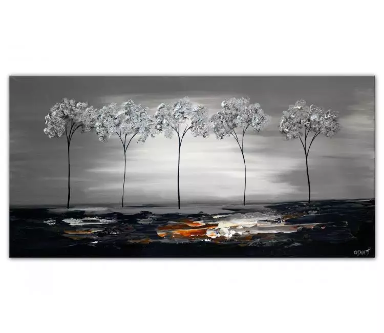print on canvas - canvas print of five silver trees