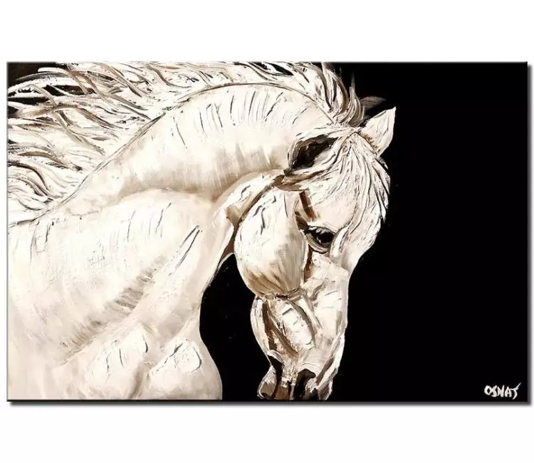 print on canvas - canvas print of white troyan horse head