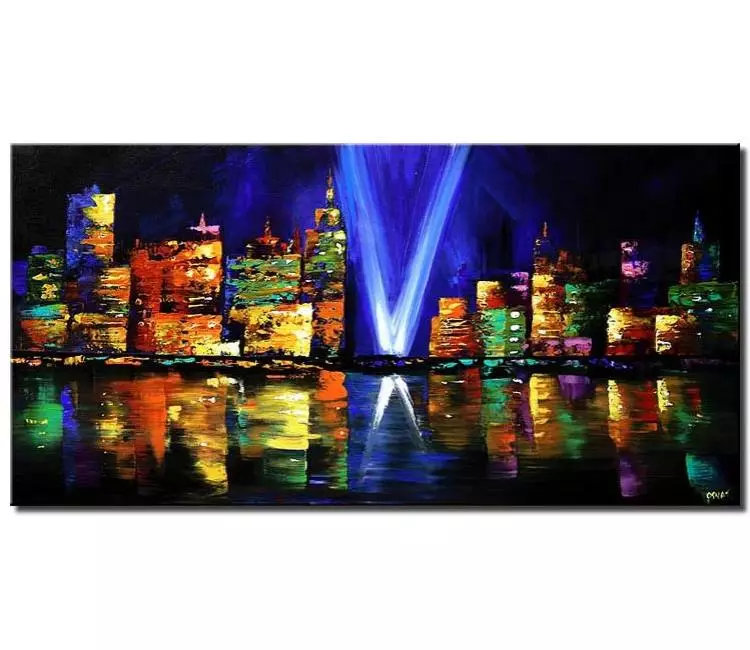 print on canvas - canvas print of new york skyline at night